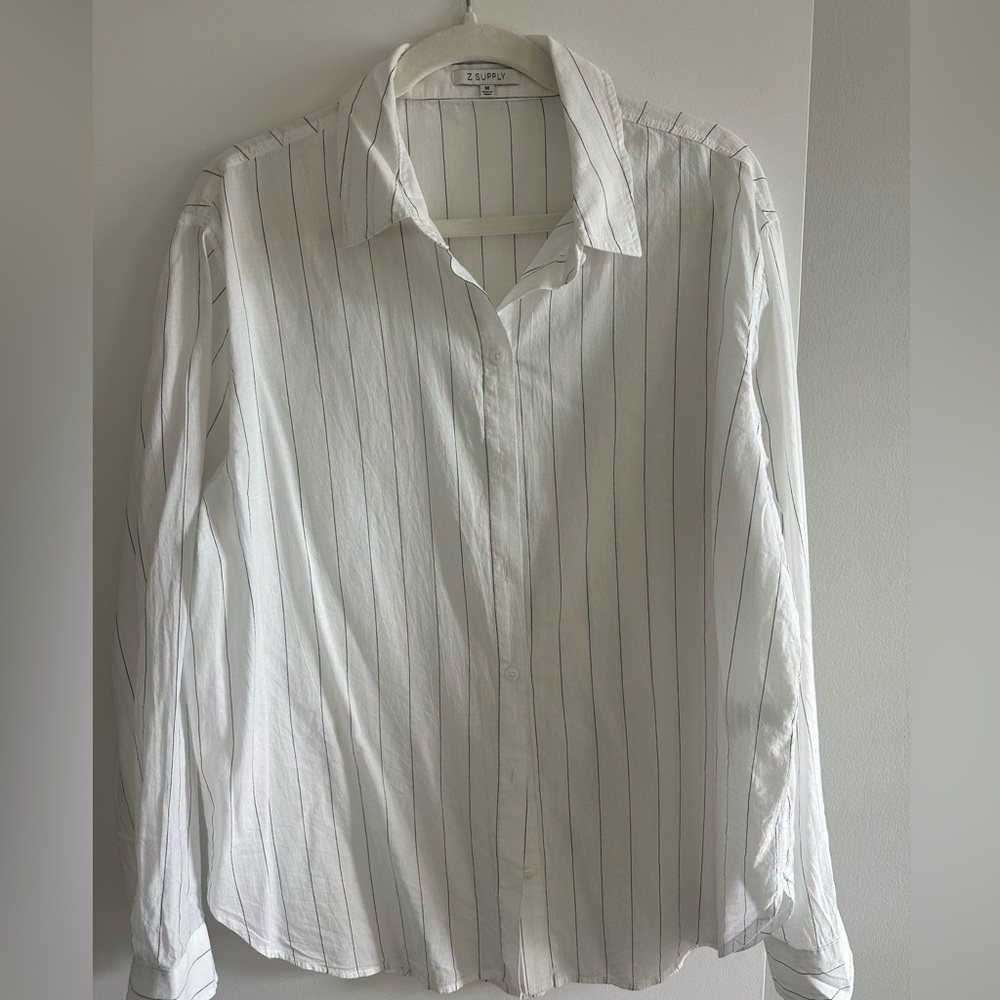 Z Supply White and Black Striped shirt